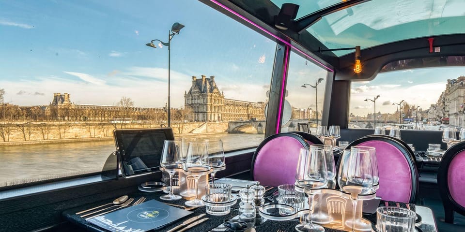 Bus Toqué Champs Elysées Tour w/ 3-Course Dinner & Champagne - Price and value: what $121 buys you in Paris reality