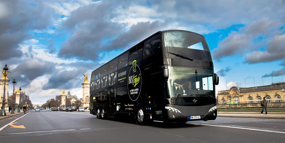 Bus Toqué Champs Elysées Tour w/ 3-Course Dinner & Champagne - The 96 points of interest audio-video guide: how to use it without missing dinner
