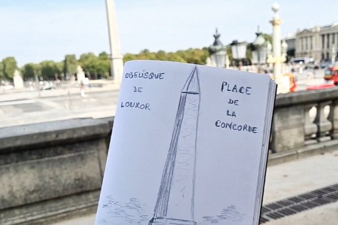 Drawing workshop/creative notebook & cultural walk in the Tuileries - Stop 2: Louvre Pyramid sketch break in 15 minutes