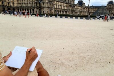 Drawing workshop/creative notebook & cultural walk in the Tuileries - Stop 1: Jardin des Tuileries drawing stations with cultural context