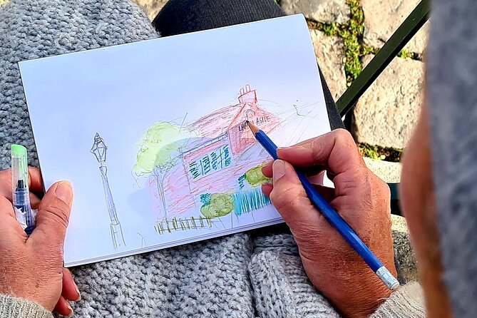 Drawing workshop / creative notebook during an unusual walk in Montmartre - Sacré-Cœur finish: sketching at the top of the Butte