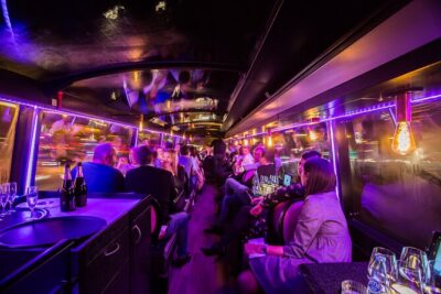 Paris 5-Course Dinner Bus Toque with Champagne from Opéra - The upstairs dining room: how the bus turns into a viewpoint