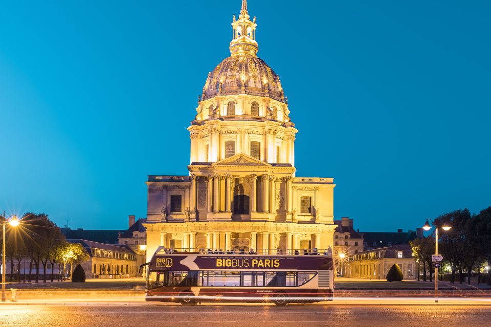Paris: Big Bus Hop-on Hop-off Tour & Panoramic Night Tour - Panoramic Night Tour Timing From Champs‑Élysées Stop #5
