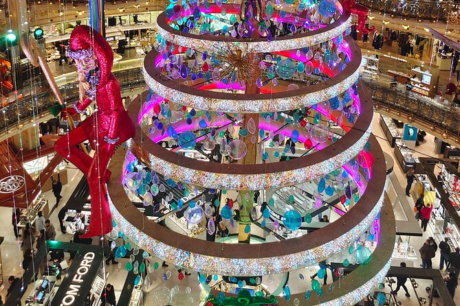 Paris Christmas Illuminations and Local Festivities Private Tour - Galeries Lafayette Paris Haussmann: the rooftop and the dome Christmas tree