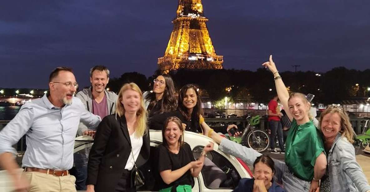 Paris: City Sightseeing Tour at Night in Vintage Car - Eiffel Tower stop: the classic photo moment, handled efficiently