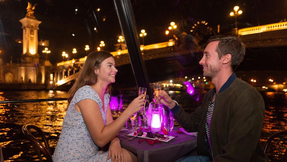 Paris: Dinner Cruise on the Seine and Eiffel Tower 2nd floor - Dinner on the boat: your own table, then a quick finish