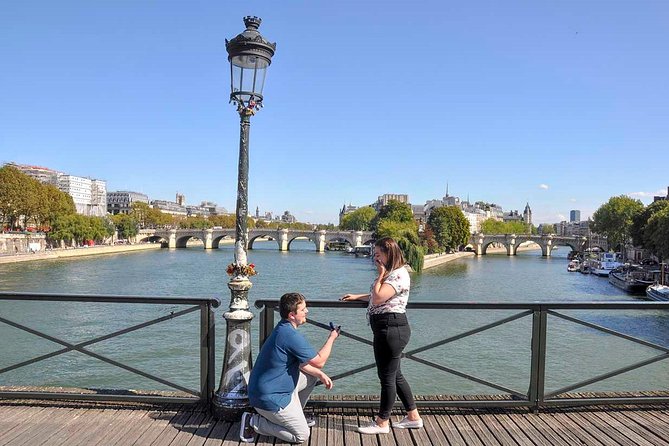 Paris Engagement Proposal Private Walking Tour with Professional Photographer - Stop one: getting real photos before the pressure hits