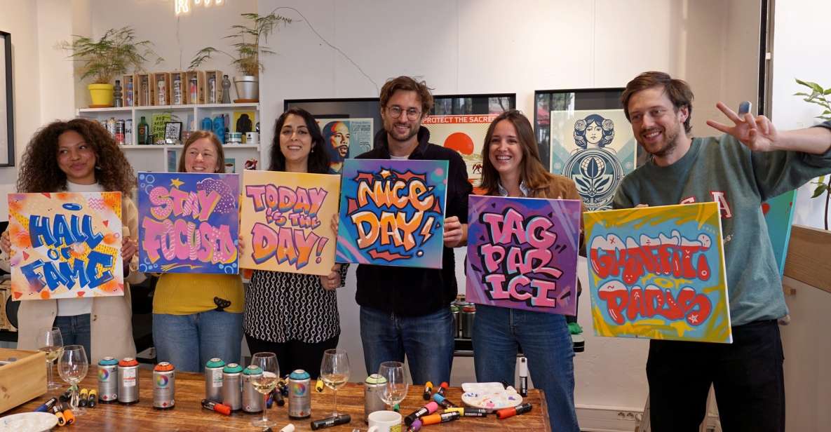 Paris: Graffiti on Canvas Workshop at an Art Studio - Drinks, materials, and the small comforts that make it fun