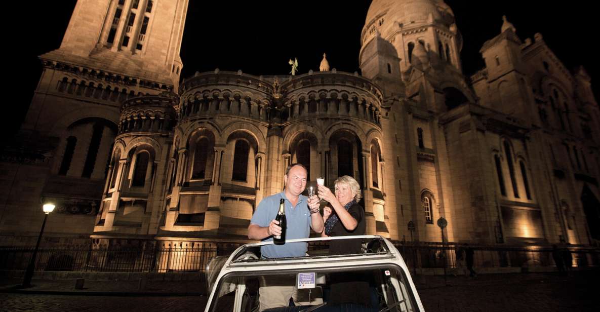 Private tour of Paris by Night with Champagne - A Classic 2CV Night Ride With Champagne in Hand