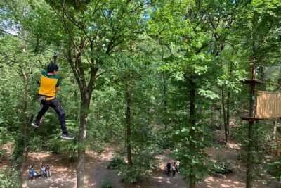 Tree Top Adventure in Forest of Meudon - Safety First: Continuous Lifeline and Harness Setup